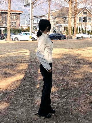 Military Cargo Pocket Half-Neck Slim Fit Jacket