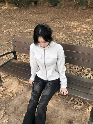 Military Cargo Pocket Half-Neck Slim Fit Jacket