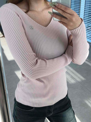 Metallic Button Angora Touch Crop Knit