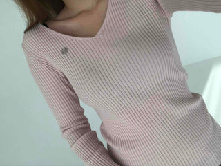 Metallic Button Angora Touch Crop Knit