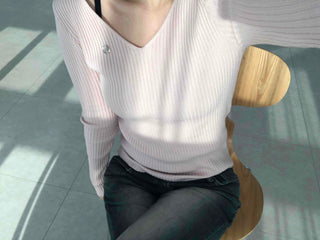 Metallic Button Angora Touch Crop Knit