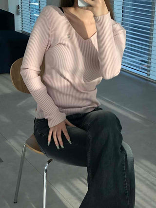 Metallic Button Angora Touch Crop Knit