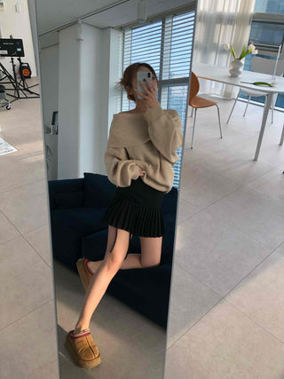 Back Ribbon Tennis Pleated Mini Skirt