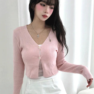 Leon V-neck Ribbed Cardigan