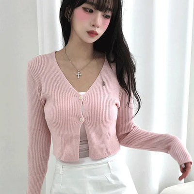 Leon V-neck Ribbed Cardigan