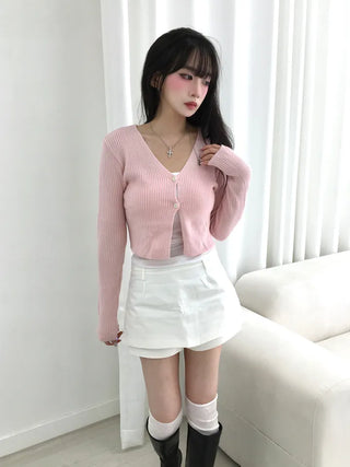 Leon V-neck Ribbed Cardigan