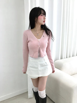 Leon V-neck Ribbed Cardigan