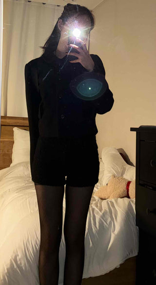 Leggings-fit Spandex Tights Mini Shorts