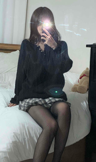 Cozy Check Elastic Waist Balloon Mini Skirt