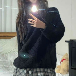 Cozy Check Elastic Waist Balloon Mini Skirt