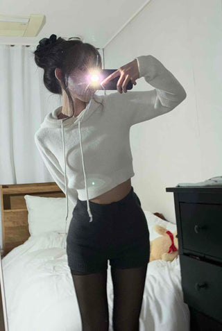 Ribbed Minimal Sporty Knit Elastic Waist Shorts