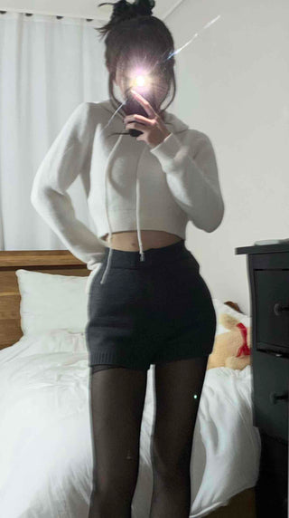 Ribbed Minimal Sporty Knit Elastic Waist Shorts