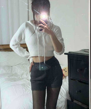 Ribbed Minimal Sporty Knit Elastic Waist Shorts