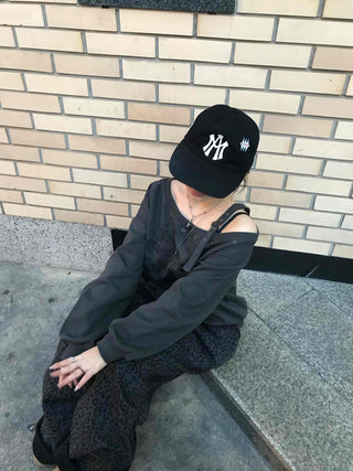 Street Lettering Off-Shoulder Oversized Sweatshirt