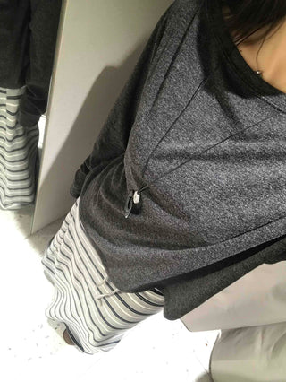Loose Fit One-Off Shoulder Long Sleeve T-Shirt