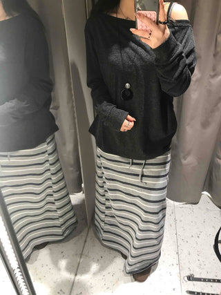 Loose Fit One-Off Shoulder Long Sleeve T-Shirt