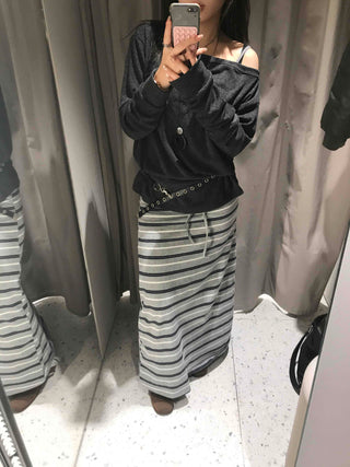 Loose Fit One-Off Shoulder Long Sleeve T-Shirt