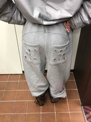 Campus Back Pocket Studded Tapered Pants