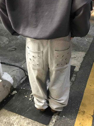 Campus Back Pocket Studded Tapered Pants