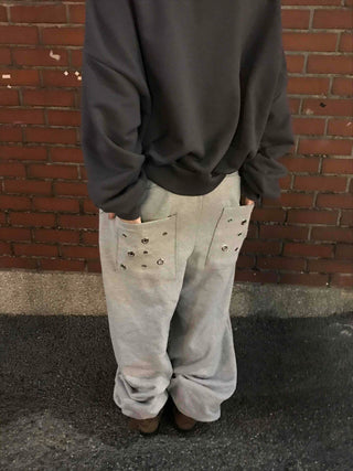 Campus Back Pocket Studded Tapered Pants
