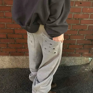 Campus Back Pocket Studded Tapered Pants