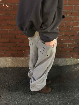 Campus Back Pocket Studded Tapered Pants