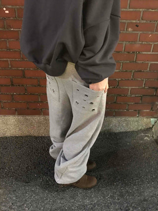 Campus Back Pocket Studded Tapered Pants