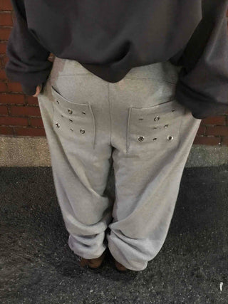 Campus Back Pocket Studded Tapered Pants