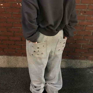 Campus Back Pocket Studded Tapered Pants