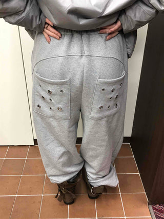 Campus Back Pocket Studded Tapered Pants