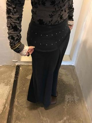 Studded Waistband Maxi Skirt