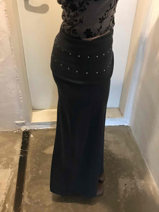 Studded Waistband Maxi Skirt