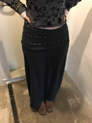 Studded Waistband Maxi Skirt