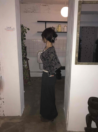 Studded Waistband Maxi Skirt