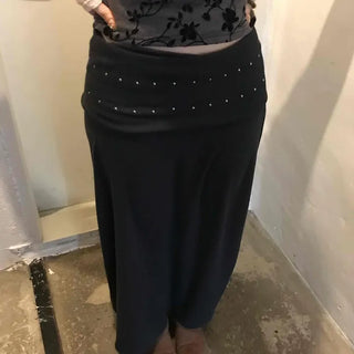 Studded Waistband Maxi Skirt