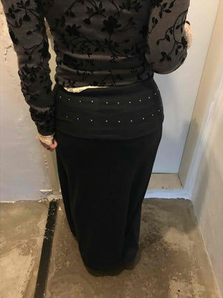 Studded Waistband Maxi Skirt