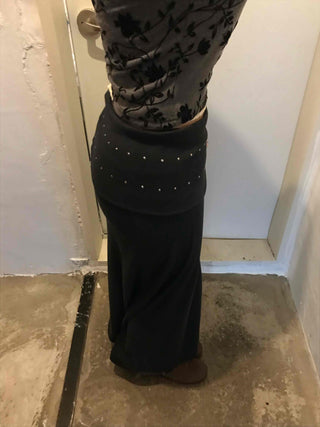 Studded Waistband Maxi Skirt