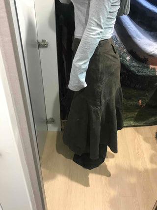 Asymmetrical Washed Flare Skirt
