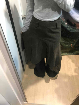 Asymmetrical Washed Flare Skirt