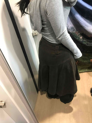 Asymmetrical Washed Flare Skirt