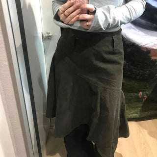 Asymmetrical Washed Flare Skirt
