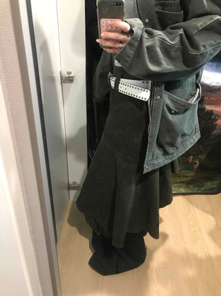 Asymmetrical Washed Flare Skirt