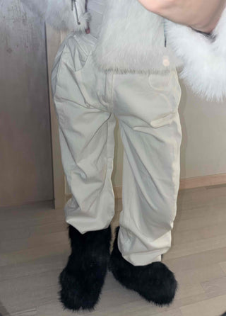 Elastic Waist Straight Fit Loose Cotton Long Pants