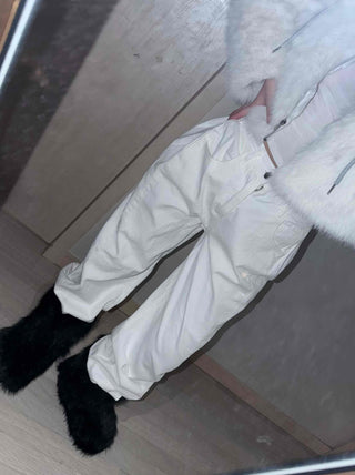 Elastic Waist Straight Fit Loose Cotton Long Pants
