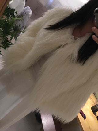 Fluffy Feather Kaftan Open Long Jacket