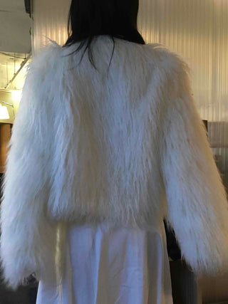 Fluffy Feather Kaftan Open Long Jacket