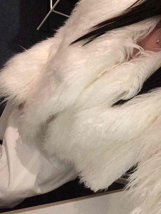 Fluffy Feather Kaftan Open Long Jacket