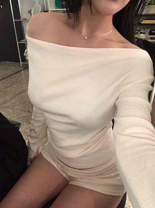 Daily Sweat Cropped Off-Shoulder Two-Piece Set