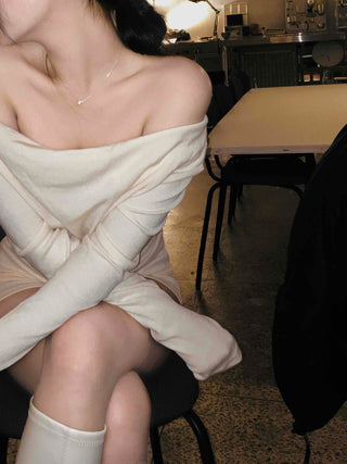 Daily Sweat Cropped Off-Shoulder Two-Piece Set