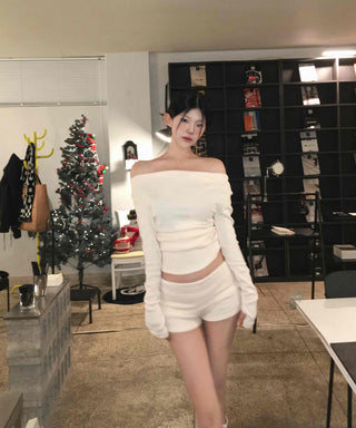 Daily Sweat Cropped Off-Shoulder Two-Piece Set